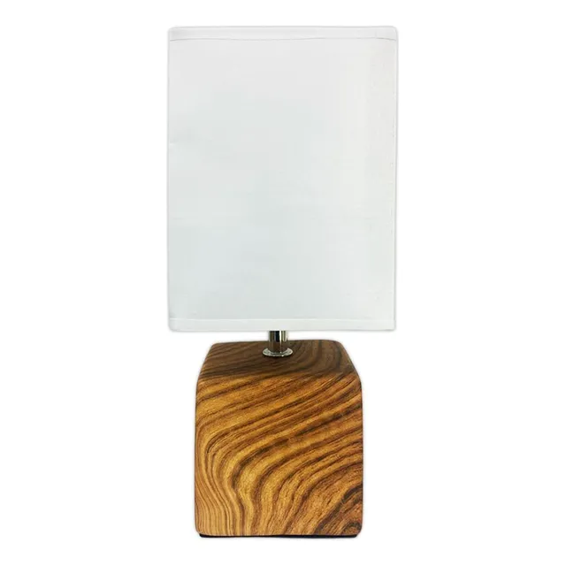Lampara Portátil De Mesa Veladora Base Cubo En Cerámica