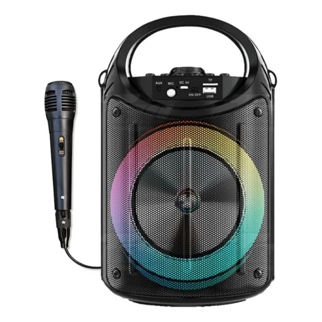 Parlante Bluetooth Portátil Grande Rgb Tws Con Micrófono