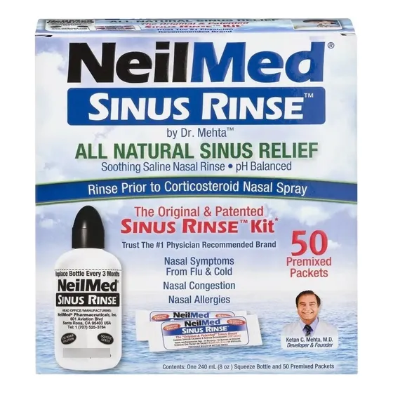 Sinus Rinse Neilmed Lavado Nasal - Kit 50 Sobres Con Botella Color White