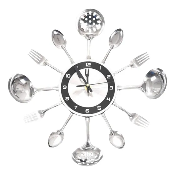 Cubiertos Creativos Reloj De Pared Cubiertos Utensilio De