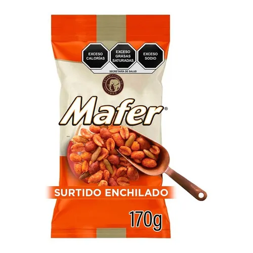 Mezcla De Cacahuate Y Pepita Fritos Con Chile Mafer Surtido Enchilado 170g