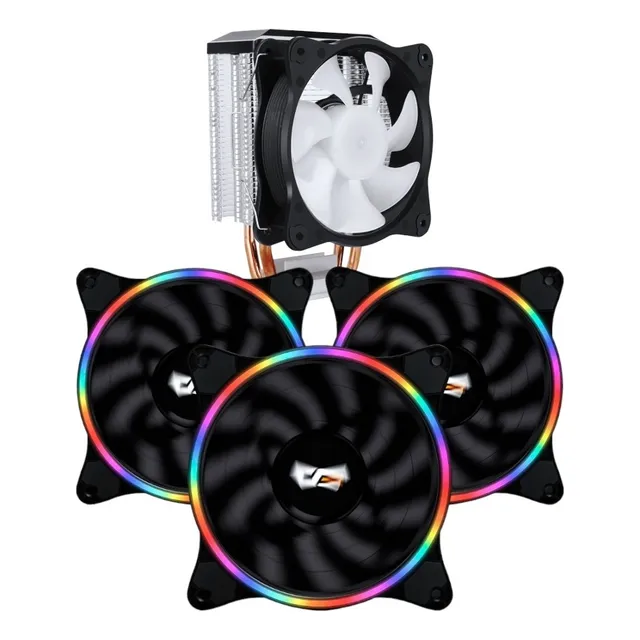 Kit De 3 Fanes + Fan Cooler Rgb Disipador De Cpu Css