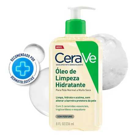 Óleo De Limpeza Hidratante Para Banho, Pele Seca E Atópica Cerave 236ml Sem Fragrância
