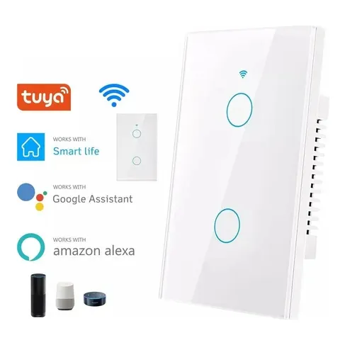 Interruptor Apagador Doble Pared Wifi Inteligente Sin Neutro