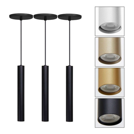 Kit 3 Pendentes Luna Tubo Alumínio 30 Cm Banheiro Lavabo Kit 3 Pendentes Luna Tubo Alumínio 30 Cm Banheiro Lavabo