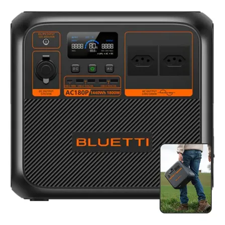 Estação De Energia Gerador Solar Bluetti Ac180p 1800w 1440wh