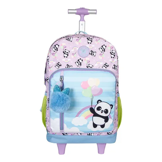 Mochila Com Rodas P/ Meninas 16 T College Panda Balão Xeryus