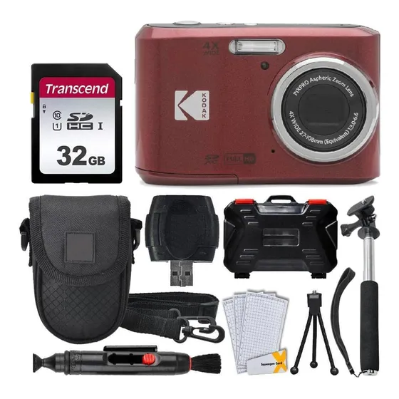  Câmera Kodak Pixpro Fz45 + Cartão De Memória De 32 Gb + Est