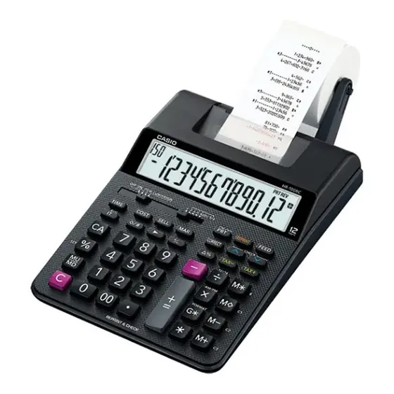 Calculadora Casio Hr-100 Con Rollo Color Negro