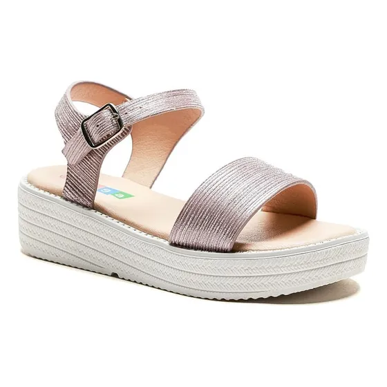 Sandalia Para Niña Guga Betty Con Rosa Y Brillos