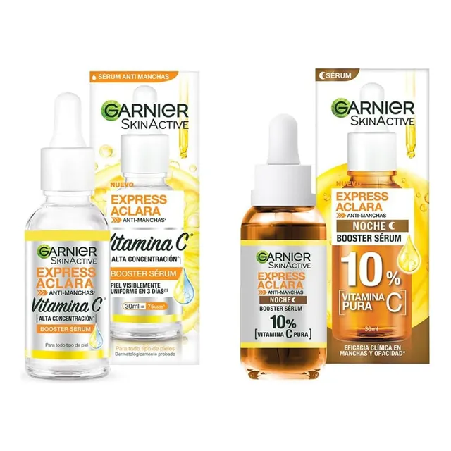 Kit Garnier Express Aclara Serum Día + Serum Noche