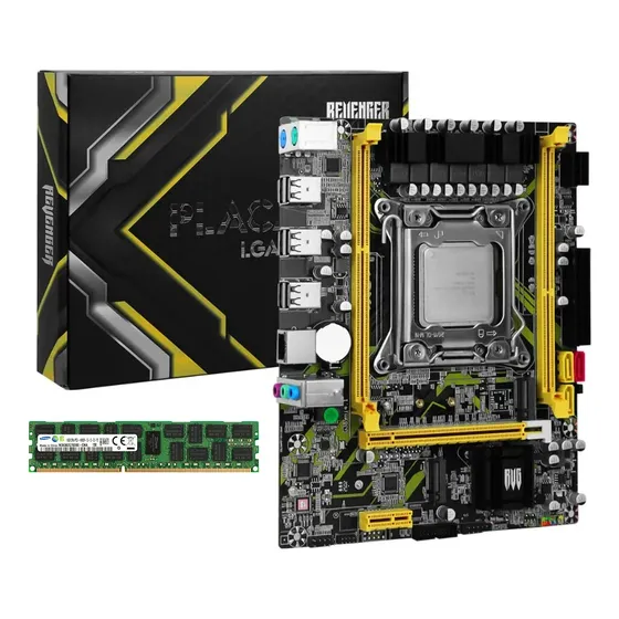 Kit Placa Mãe Processador Xeon E5 2670 16gb Ram Ddr3 1600mhz Cor Kit 2670v2 16gb