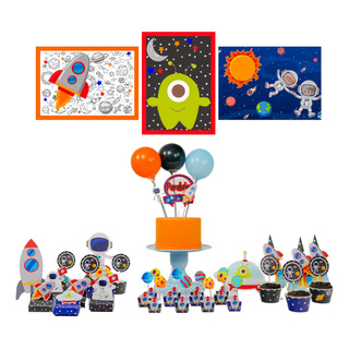 Kit Festa Astronauta - 49 Itens Kit Festa Astronauta - 49 Itens