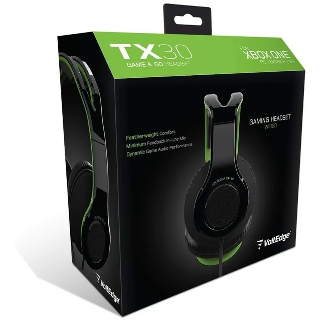 Headset Alámbrico Tx30 Voltedge Para Xbox One Color Verde/Negro