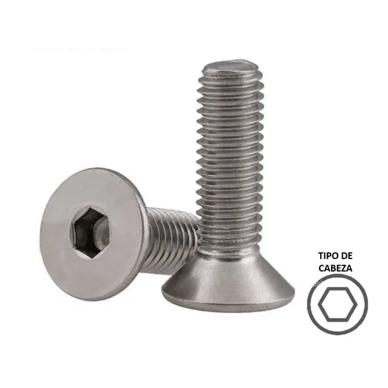 Tornillo Allen Cabeza Plana Inoxidable M6 X 30 Mm (50 Pzs)
