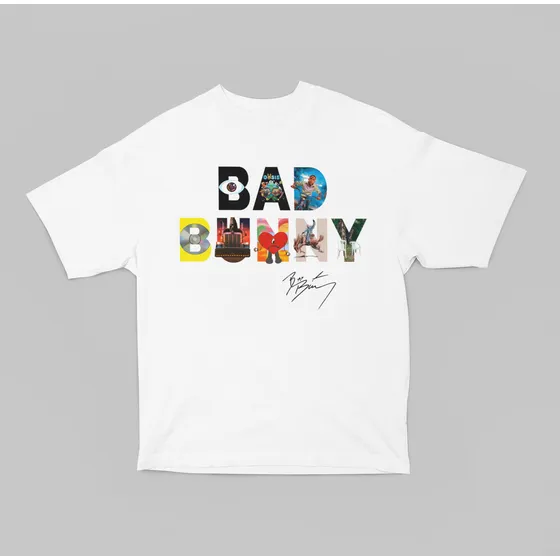 Remera Bad Bunny Unisex 100% Algodón Estampada