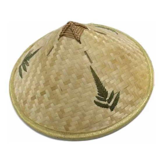 Sombrero Chino Bambu Gorro Protector Sol Lujo