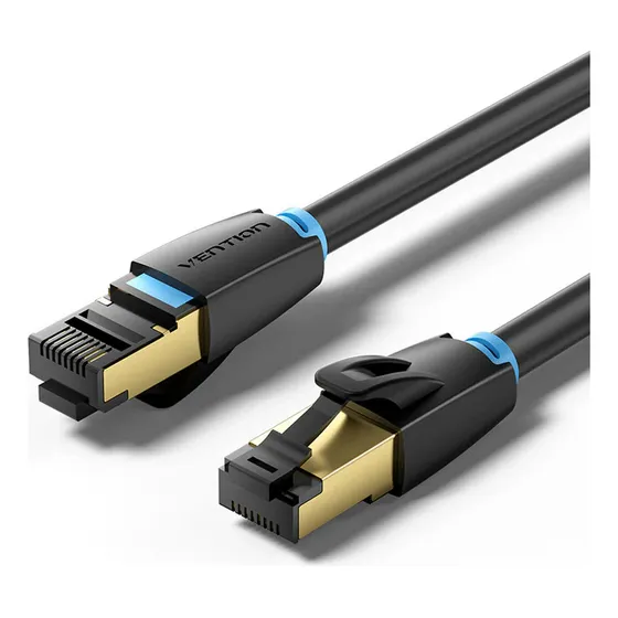 Cable de red Vention Cat8 Certificado - 2 metros - Premium Patch cord - Blindado Sstp Rj45 Ethernet 40gbps - 2000 Mhz - 100% cobre - IKABH
