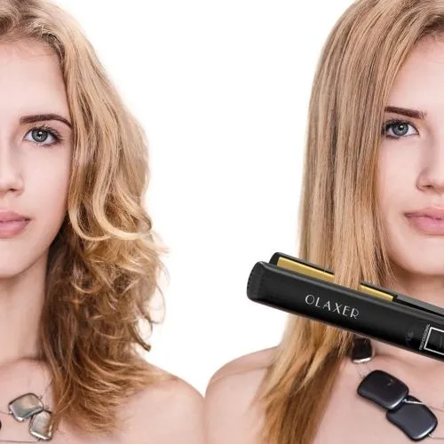 Olaxer Plancha Pelo Plancha Plana 1 Pulgada Vapor Cerámica P