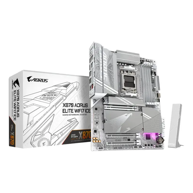 Tarjeta Madre Gigabyte X870 Aorus Elite Wifi7 Ice Am5 Color Blanco