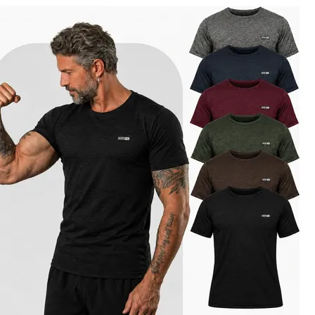 Kit 6 Camisetas Masculina Academia Dry Fit Malha Fria Treino