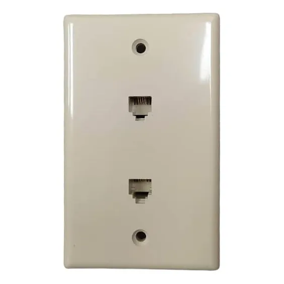 Cajetín Telefónico Para Pared De 2 Puertos Rj11 4 Pines