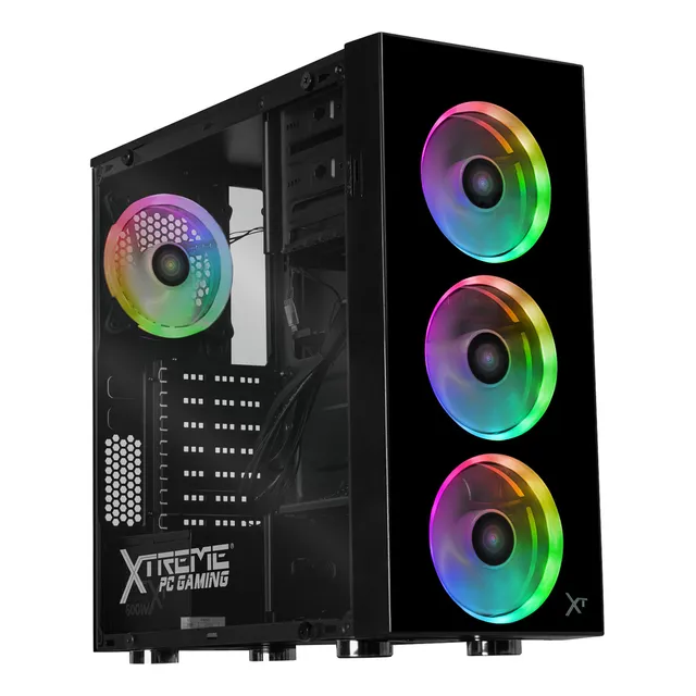 Gabinete XTREME PC GAMING Dragonfly Media Torre 4 Fan RGB Negro CXT320BK
