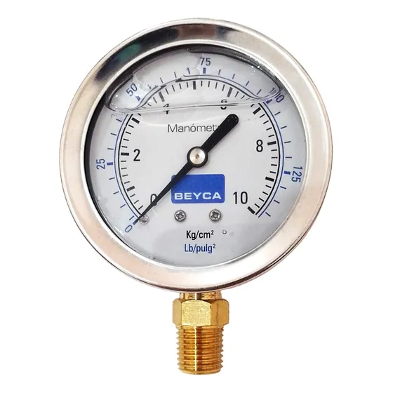 Manómetro Con Glicerina Beyca 10 Kg/cm2 Intemperie 10 Bares