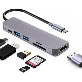 Hub Adaptador Usb C 6 En 1 Linkon Para Mac Macbook Windows Hub Adaptador Usb C 6 En 1 Linkon Para Mac Macbook Windows