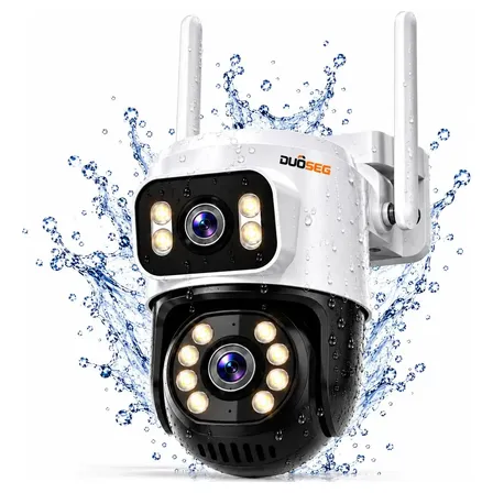 Câmera de Segurança Wi-Fi A28B 4K Dupla Lente Visão Noturna Colorida Full Hd Externa Prova D'água Ip66 Sensor