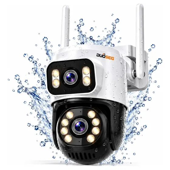 Câmera de Segurança Wi-Fi A28B 4K Dupla Lente Visão Noturna Colorida Full Hd Externa Prova D'água Ip