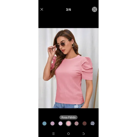 Blusa Manga Abullonada, Marca Shein, Usada Solo Una Vez