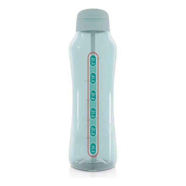 Botella Motivacional P/ Agua Aquavibe Tupperware 1.2l Azul Color Turquesa