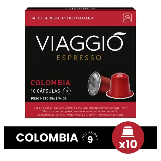 Cápsulas Café Viaggio Colombia X10 U. Compatible Nespresso