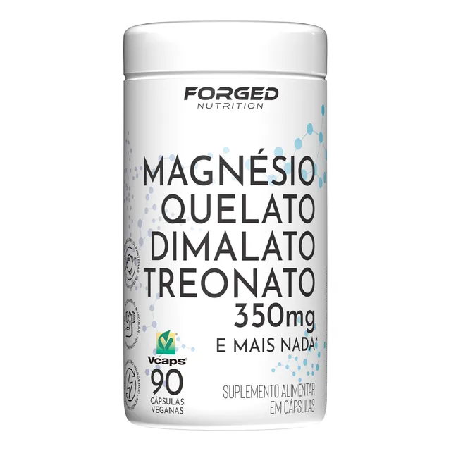 Magnésio Quelato Dimalato Treonato 350mg 90 Vcaps - Forged Nutrition Magnésio Quelato Dimalato Treonato 350mg 90 Vcaps - Forged Nutrition