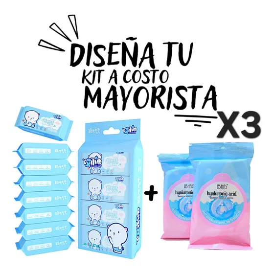 Kit Mini Toallas Humedas Kawaii Viajera
