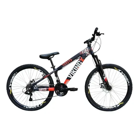 Bicicleta Viking Tuff 21v Freeride Grau Freios Disco Cor Roxo E Laranja Tamanho Do Quadro 13