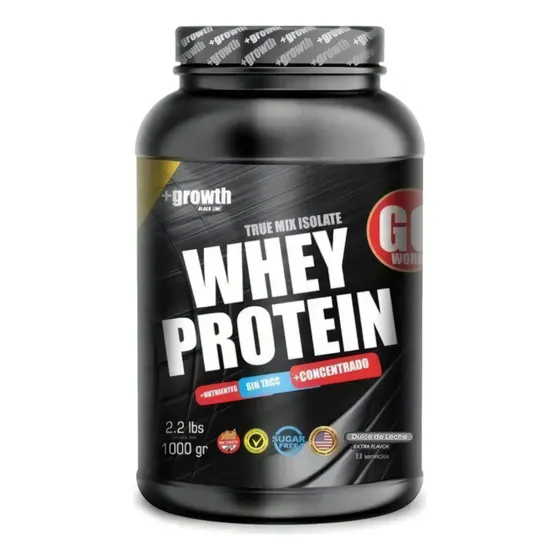 Suplemento En Polvo +growth Proteina Isolada Mix Premium Quality Sabor Dulce De Leche En Pote 1kg