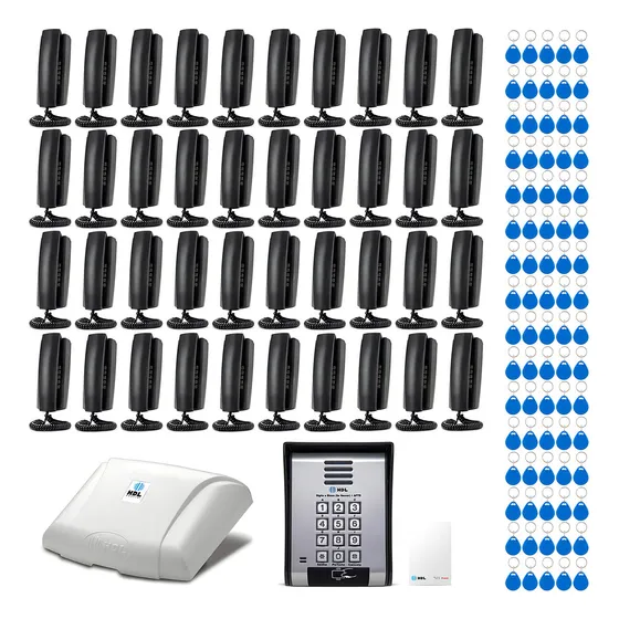 Interfone 40 Apartamentos Casas Condomínio Completo Hdl + Cor Preto 127/220V