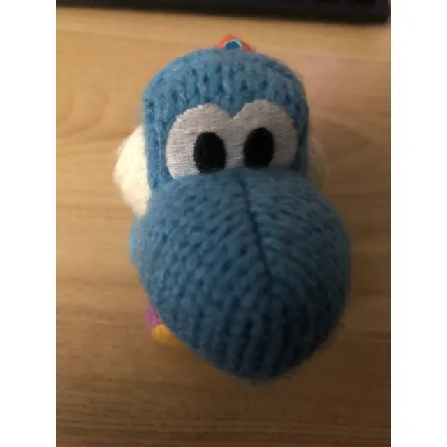 Light Blue Yarn Yoshi Amiibo Wooly World
