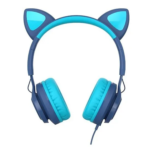 Havit Audífonos Gamer Oreja De Gato Cancelación De Ruido Color Azul