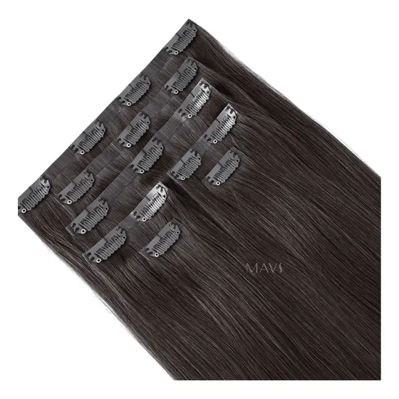 Cabelo 100% Humano Liso Castanho 65cm 100g No Tic Tac P/mega