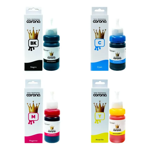 Kit 4 Colores Tinta 664/673 Compatible Con Epson L375 L380