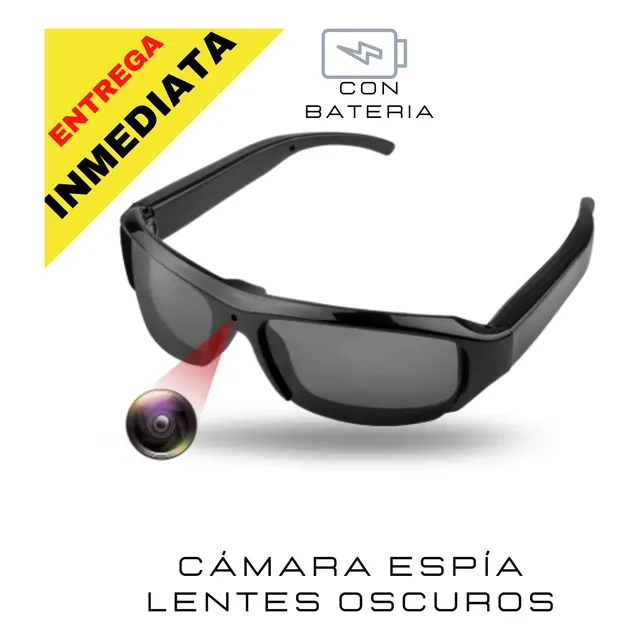 Lentes Sol Oscuros Camara Espia Microfono Recargable Audio