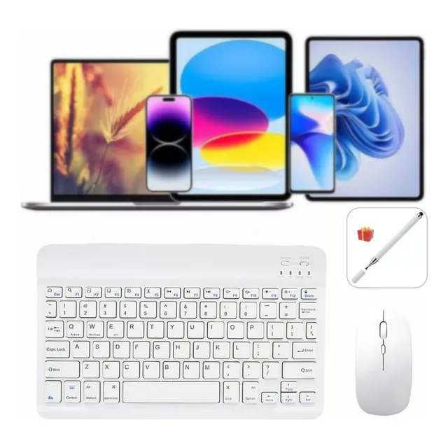 Kit Teclado Y Mouse Bluetooth Para Tablet, Celulares,