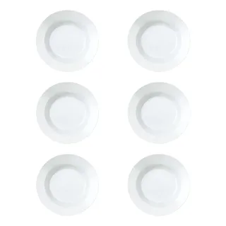 Duralex Jogo De Pratos Fundos 6 Peças Branco Duralex Opaline Vidro 23