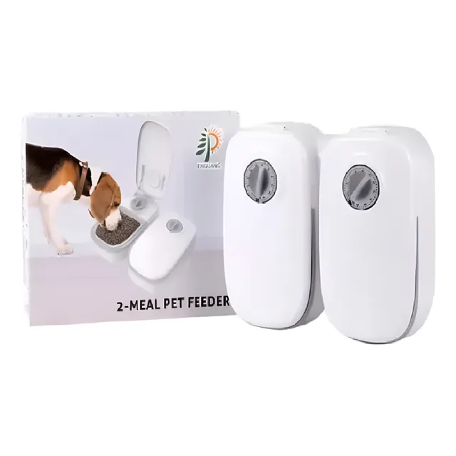 Dispensador Con Timer De Alimentos Doble Para Mascotas