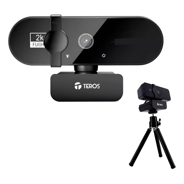 Cámara Web Teros Te-9072 2k 2592mpx Con Trípode Y Micrófono