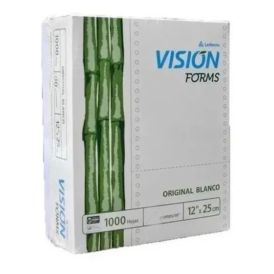 Resma Formulario Continuo Ledesma Vision 12x25 Orig. Blanco