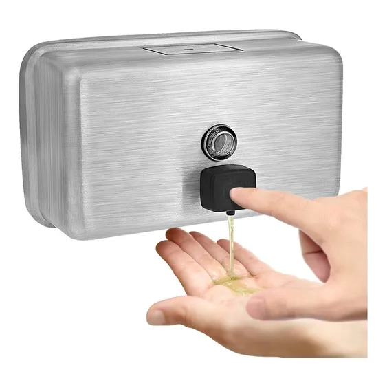 Dispensador De Jabón Horizontal Satinado Inox